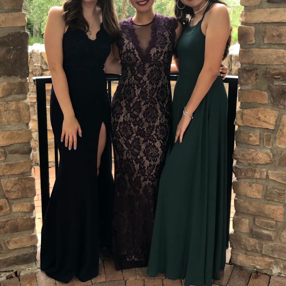 Betsy & Adam Lace Prom Dress